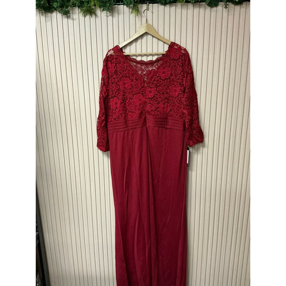 Ever-Pretty Burgundy Lace Evening Gown Maxi Dress Size US 26 - Picture 2 of 8